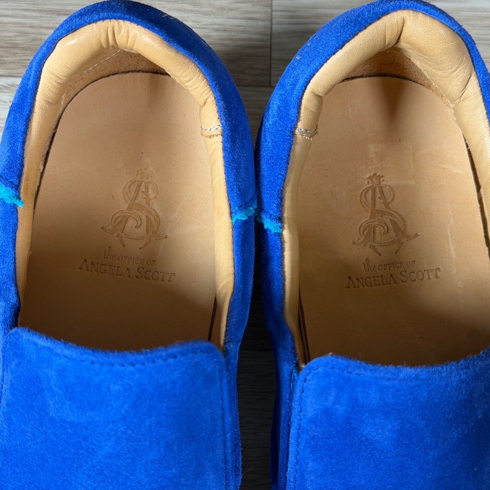 The Office of Angela Scott Sneakers Womens 7 Blue White Harper Suede Wingtip - Picture 4 of 7